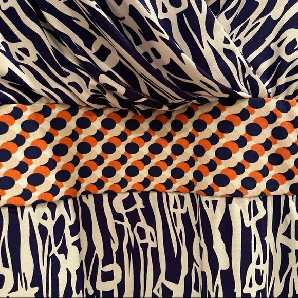 NWT Suzi Chin for Maggy Boutique Purple White Abstract Draped Sleeveless Dress 4 - Picture 4 of 11